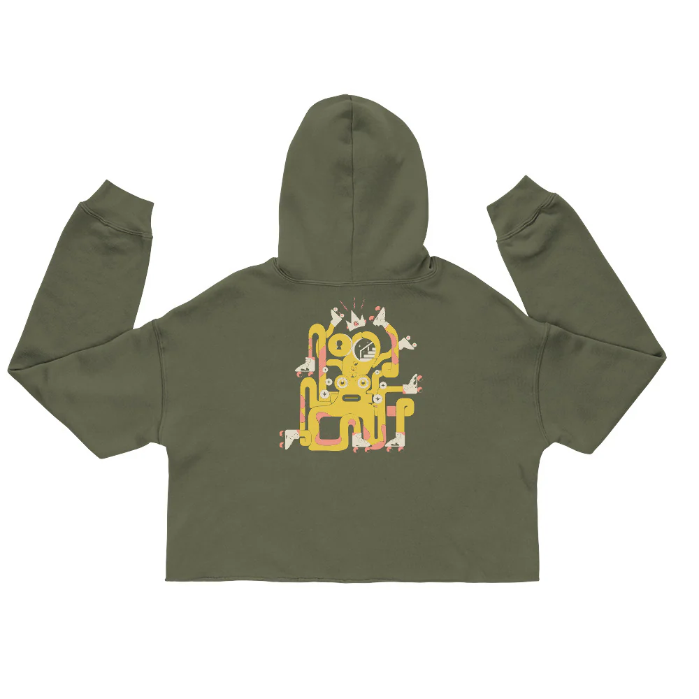 Chuffed  -  'Octo-Roller' CROPPED HOODIE - Image 5